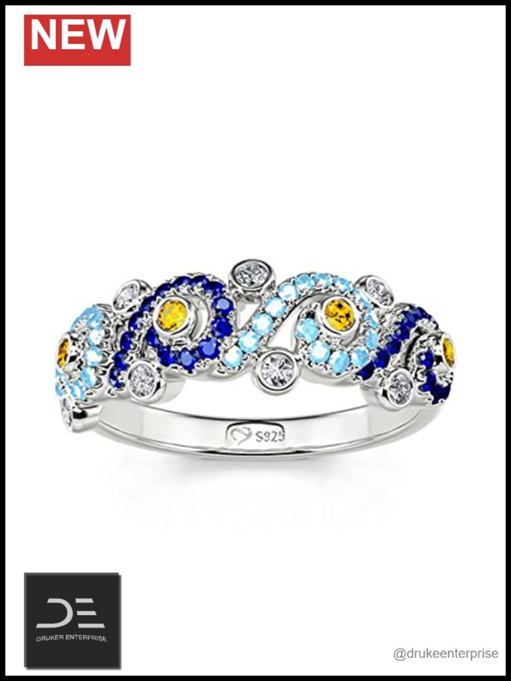 Sterling Silver Ring Set Cz Promise Engagement Wedding Bridal Eternity